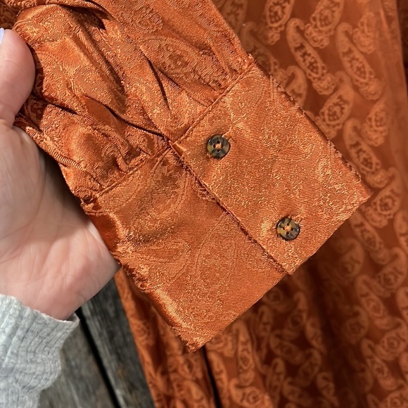 New Scotch & Soda Starwatcher Asymmetric Peplum Midi Dress Cinnamon Rust Size M - Picture 5 of 8